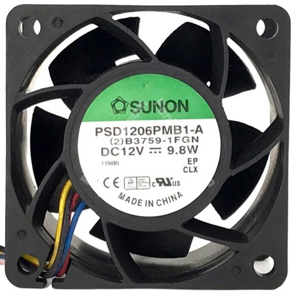 Sunon PSD1206PMB1-A DC 12V 9.8W 2 / 3 / 4 Wires 6038 Axial Cooling Fan