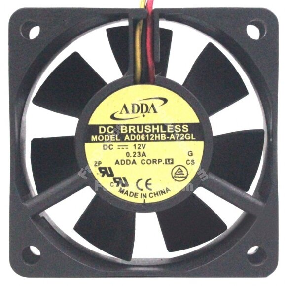 ADDA AD0612HB-A72GL 12V 0.23A 3 Wires 6025 DC Brushless Axial Fan