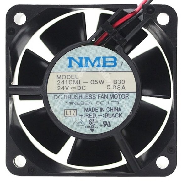 NMB 2410ML-05W-B30 24V 0.08A 2 Wires 6025 DC Brushless Axial Fan