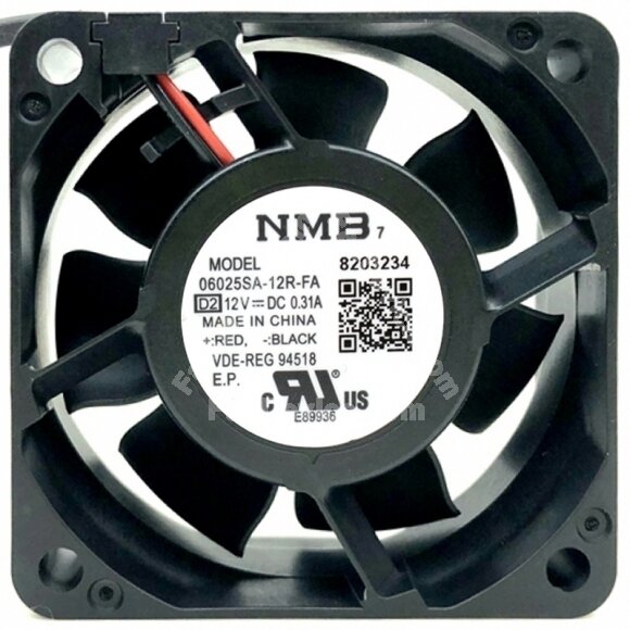 NMB 06025SA-12R-FA DC 12V 0.31A 2 Wires Axial Cooling Fan