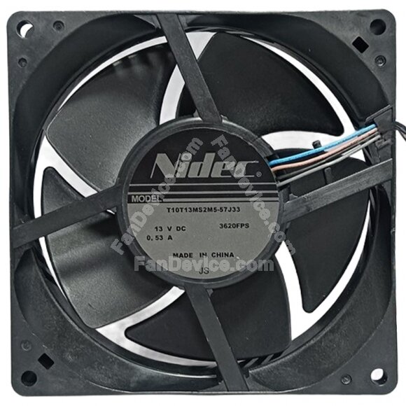 Nidec T10T13MS2M5-57J33 DC 13V 0.53A 4 Wires 10025 Axial Cooling Fan