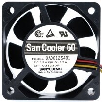 Sanyo 9A0612S401 DC 12V 0.17A 2 / 3 Wires Axial Fan