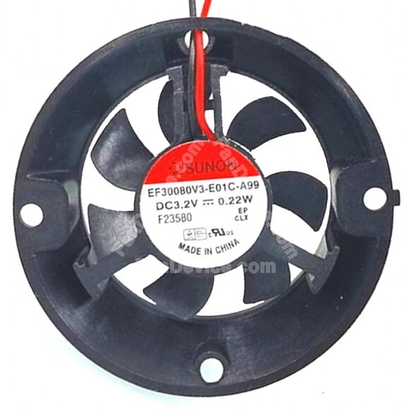 Sunon EF30080V3-E01C-A99 DC 3.2V 0.22W 2 Wires Axial Cooling Fan