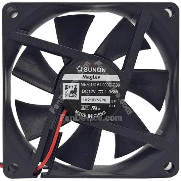 Sunon Maglev ME70151V1-000C-G99 DC 12V 1.36W 2 Wires Axial Cooling Fan