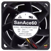 Sanyo Denki 9GV0624P1G03 DC 24V 1.4A 4 Wires 6038 Axial Cooling Fan