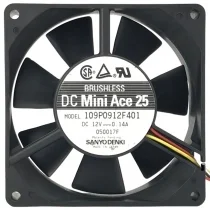 Sanyo 109P0912F401 12V 0.14A 9025 Brushless Cooling Fan