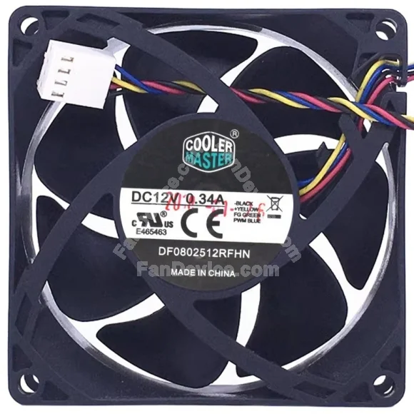 CoolerMaster DF0802512RFHN 12V 0.34A 4 Wires Axial Fan