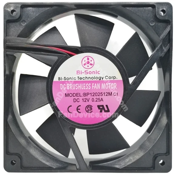 Bi-Sonic BP1202512M C1 12V 0.25A 2 Wires Cooling Fan