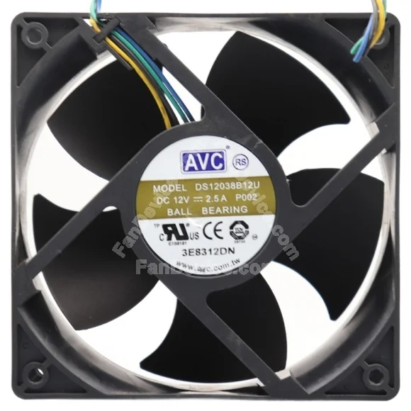AVC DS12038B12U 12V 2.5A 4 Wires PWM Axial Cooling Fan