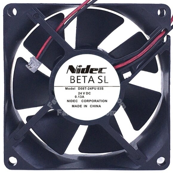 Nidec D08T-24PU 03S 24V 0.13A 2 / 3 Wires Axial Fan