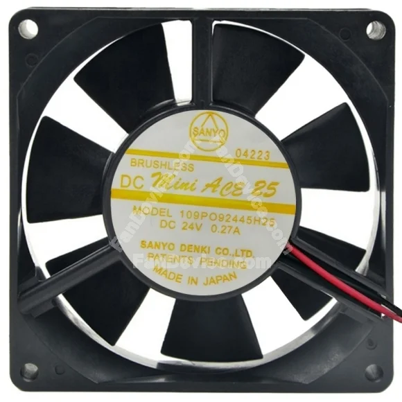 Sanyo 109PO92445H25 24V 0.27A 2 Wires Axial Cooling Fan
