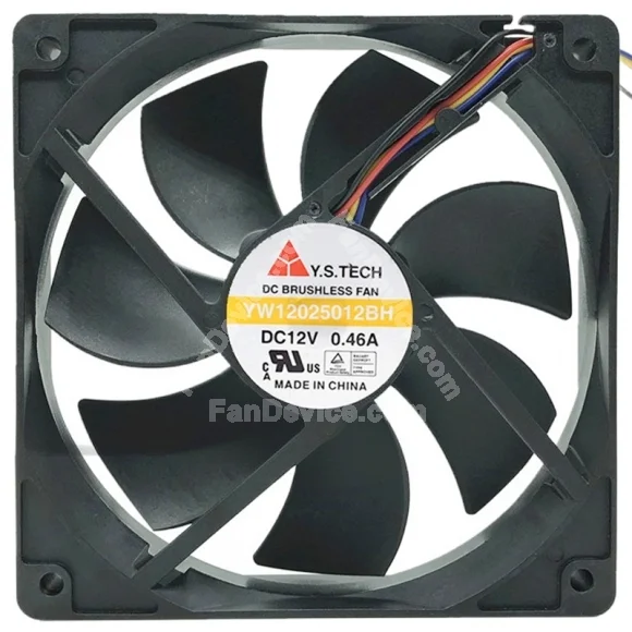Y.S.TECH YW12025012BH 12V 0.46A 4 Wires Axial Cooling Fan