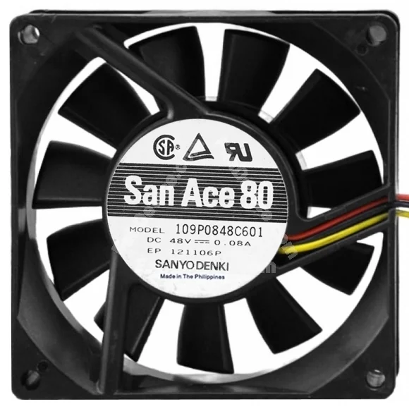 Sanyo 109P0848C601 48V 0.08A 3 Wires Axial Cooling Fan