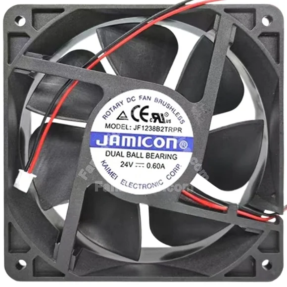 JAMICON JF1238B2TRPR 24V 0.60A 2 Wires Axial Cooling Fan