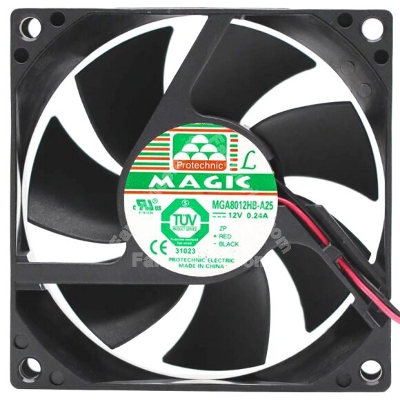 Magic MGA8012HB-A25 12V 0.24A 2 / 3 Wires Axial Cooling Fan