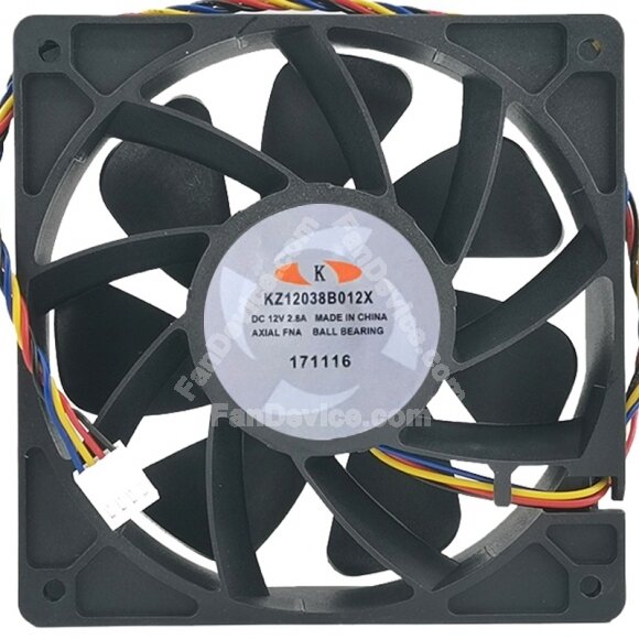 KZ KZ12038B012X 12V 2.8A 4 Wires Ball Bearing Cooling Fan