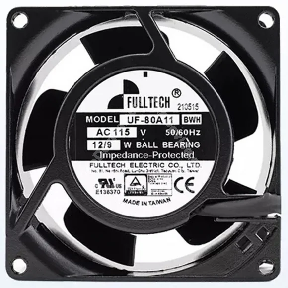 FULLTECH UF-80A11 BWH 115V 12/9W 2 Wires Axial Cooling Fan