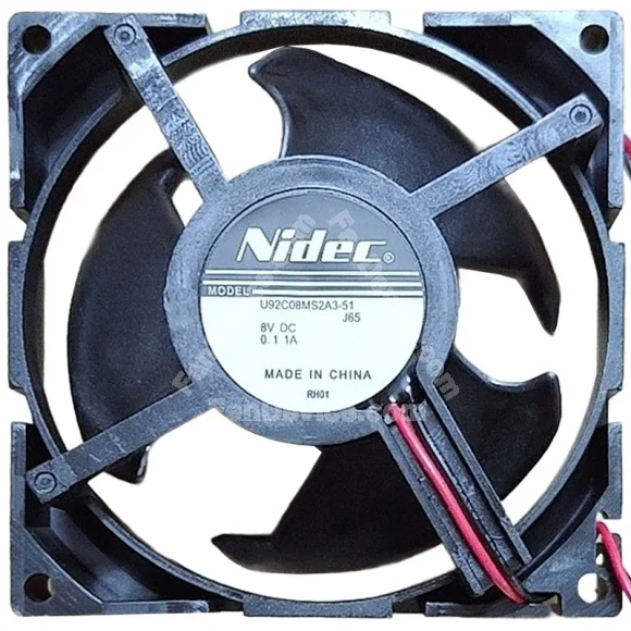 Nidec U92C08MS2A3-51J65 8V 0.11A 2 Wires Axial Cooling Fan