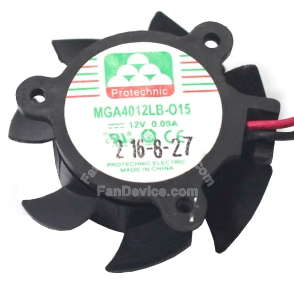 Protechnic MGA4012LB-O15 12V 0.09A 2 Wires Axial Cooling Fan