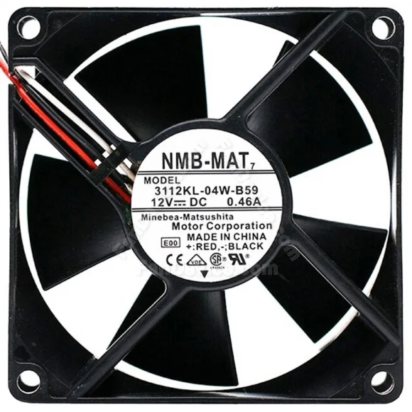 NMB-MAT 3112KL-04W-B59 12V 0.46A 3 Wires Axial Cooling Fan