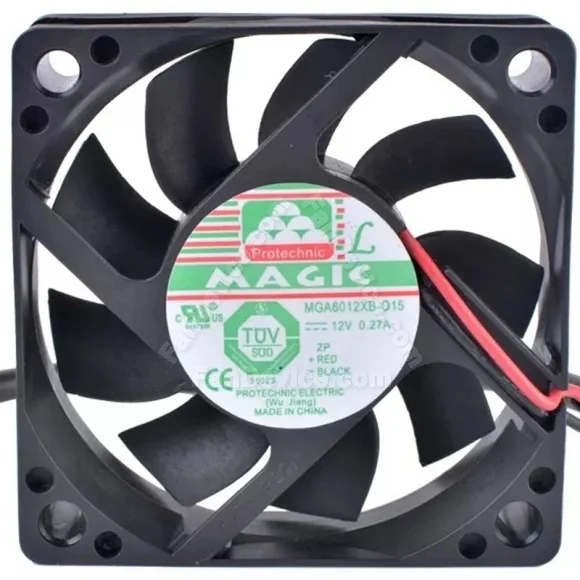 Magic MGA6012XB-O15 DC 12V 0.27A 2 Wires Axial Cooling Fan