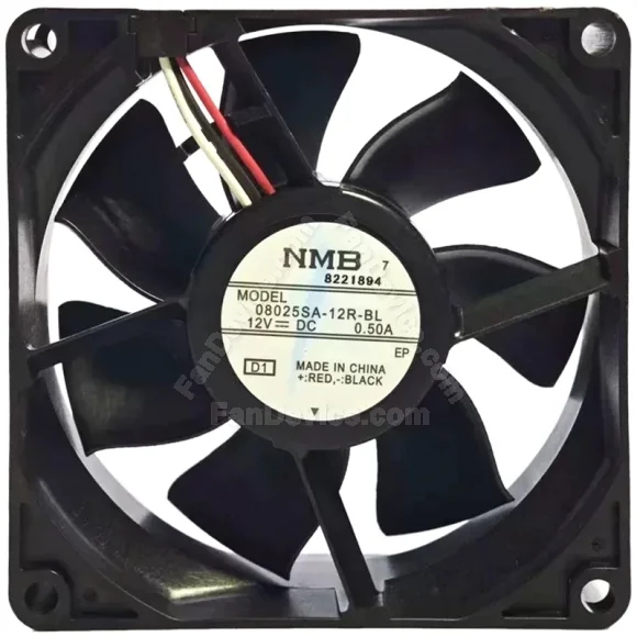 NMB 08025SA-12R-BL DC 12V 0.50A 3 Wires Axial Cooling Fan