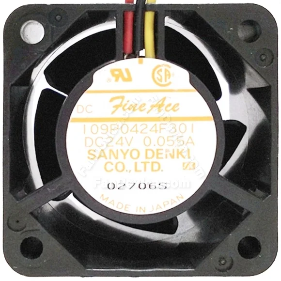 Sanyo 109P0424F301 DC 24V 0.055A 3 Wires Axial Cooling Fan