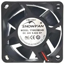 SNOWFAN YY6025M24B DC 24V 0.42A 2 Wires Axial Cooling Fan