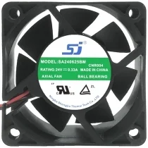 SJ SA240625BM DC 24V 0.33A 2 Wires Ball Bearing Axial Cooling Fan