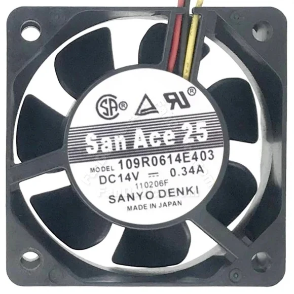 Sanyo 109R0614E403 DC 14V 0.34A 3 Wires Axial Cooling Fan