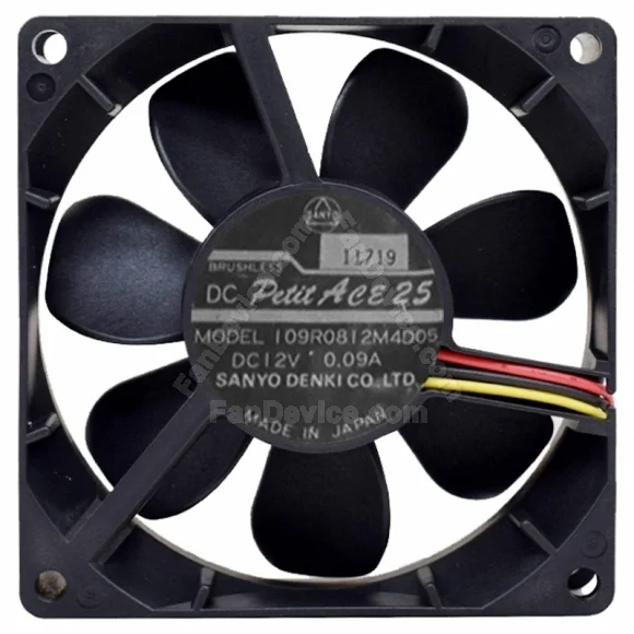Sanyo 109R0812M4D05 12V 0.09A DC Brushless 3 Wires Axial Cooling Fan