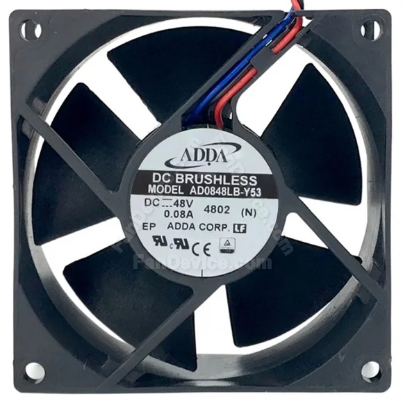 ADDA AD0848LB-Y53 48V 0.08A DC Brushless 3 Wires Axial Cooling Fan