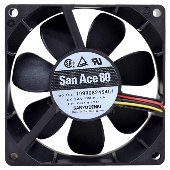 Sanyo 109R0824S401 DC 24V 0.1A 3 Wires Axial Cooling Fan