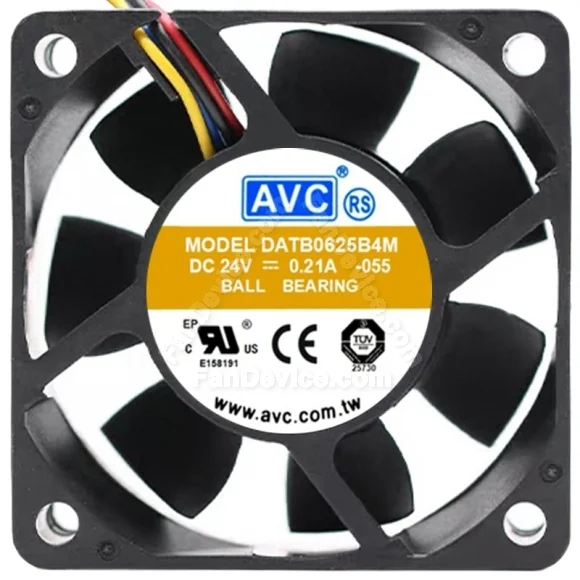 AVC DATB0625B4M 24V 0.21A 4 Wires Ball Bearing Cooling Fan