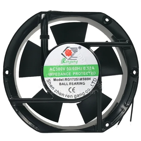 Rengang RG17251B380H 380V 0.12A 2 Wires Impedance Protected Cooling Fan