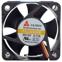 Y.S.TECH FD125020HB 12V 0.11A DC Brushless 2 / 3 Wires Cooling Fan