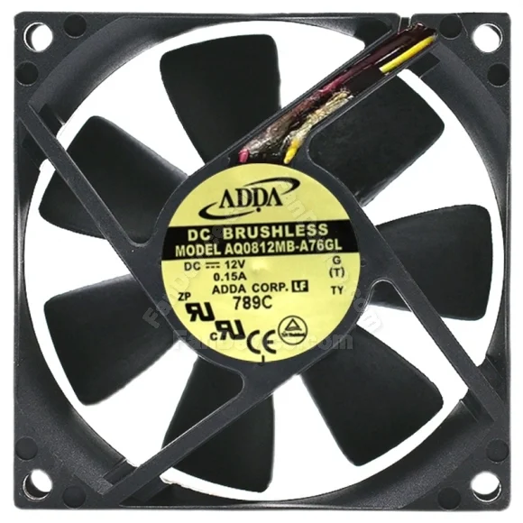 ADDA AQ0812MB-A76GL 12V 0.15A 3 Wires DC Brushless Waterproof Cooling Fan