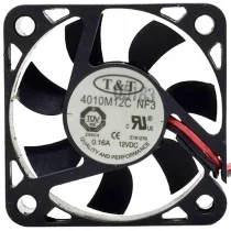 T&T 4010M12C NF3 DC 12V 0.16A 2 Wires Axial Cooling Fan