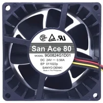 Sanyo 9G0824G1D01 DC 24V 0.56A 3 Wires Axial Cooling Fan
