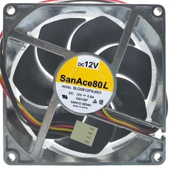 Sanyo 9LG0812P4J001 DC 12V 0.6A 4 Wires PWM Axial Cooling Fan