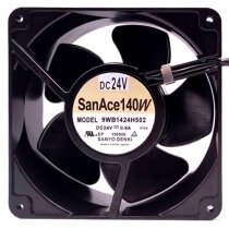 Sanyo Denki 9WB1424H502 DC 24V 0.6A 2 Wires Axial Cooling Fan