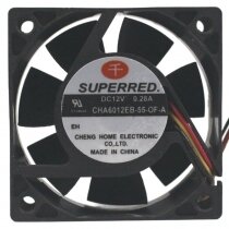 SuperRed CHA6012EB-55-OF-A DC 12V 0.28A 3 Wires Axial Cooling Fan