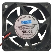 CD-FAN DFH6025B DC 12V 0.15A 2 Wires Brushless Axial Cooling Fan