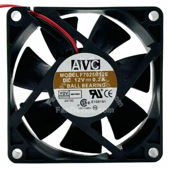 AVC F7025B12E DC 12V 0.2A 2 Wires / 3 Wires Ball Bearing Cooling Fan