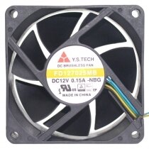 Y.S.TECH FD127025MB DC 12V 0.15A 4 Wires Brushless Axial Cooling Fan
