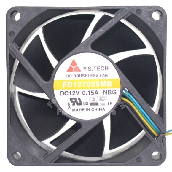 Y.S.TECH FD127025MB DC 12V 0.15A 4 Wires Brushless Axial Cooling Fan