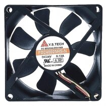 Y.S.TECH FD248025HS-N DC 24V 0.13A 3 Wires Brushless Axial Cooling Fan