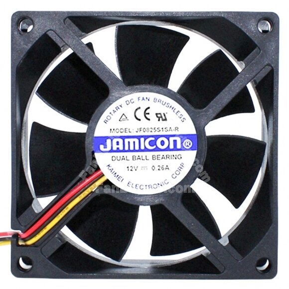 JAMICON JF0825S1SA-R DC 12V 0.26A Dual Ball Bearing Axial Cooling Fan