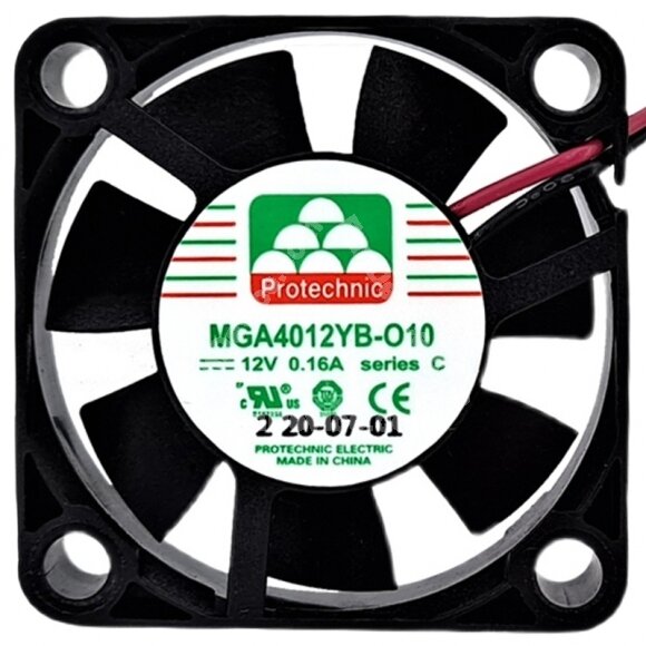 Protechnic MGA4012YB-O10 DC 12V 0.16A 2 Wires 4010 Axial Cooling Fan