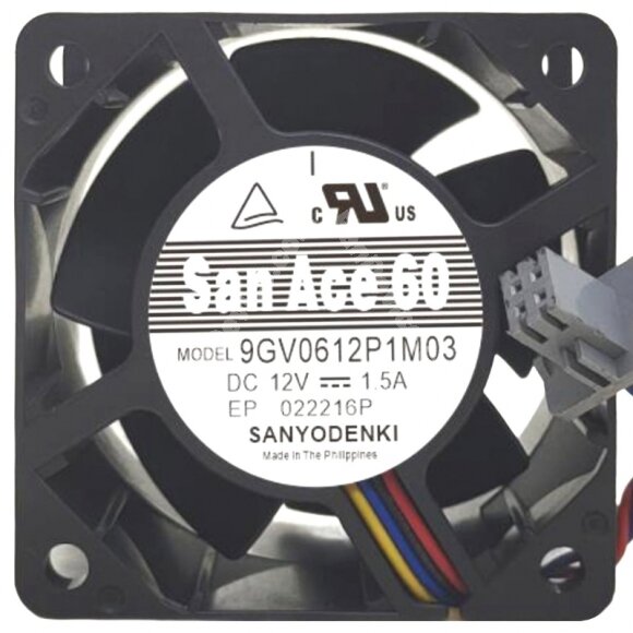 Sanyo Denki 9GV0612P1M03 DC 12V 1.5A 6038 Axial Cooling Fan